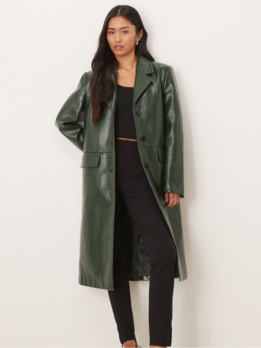Mango Faux Leather Coat